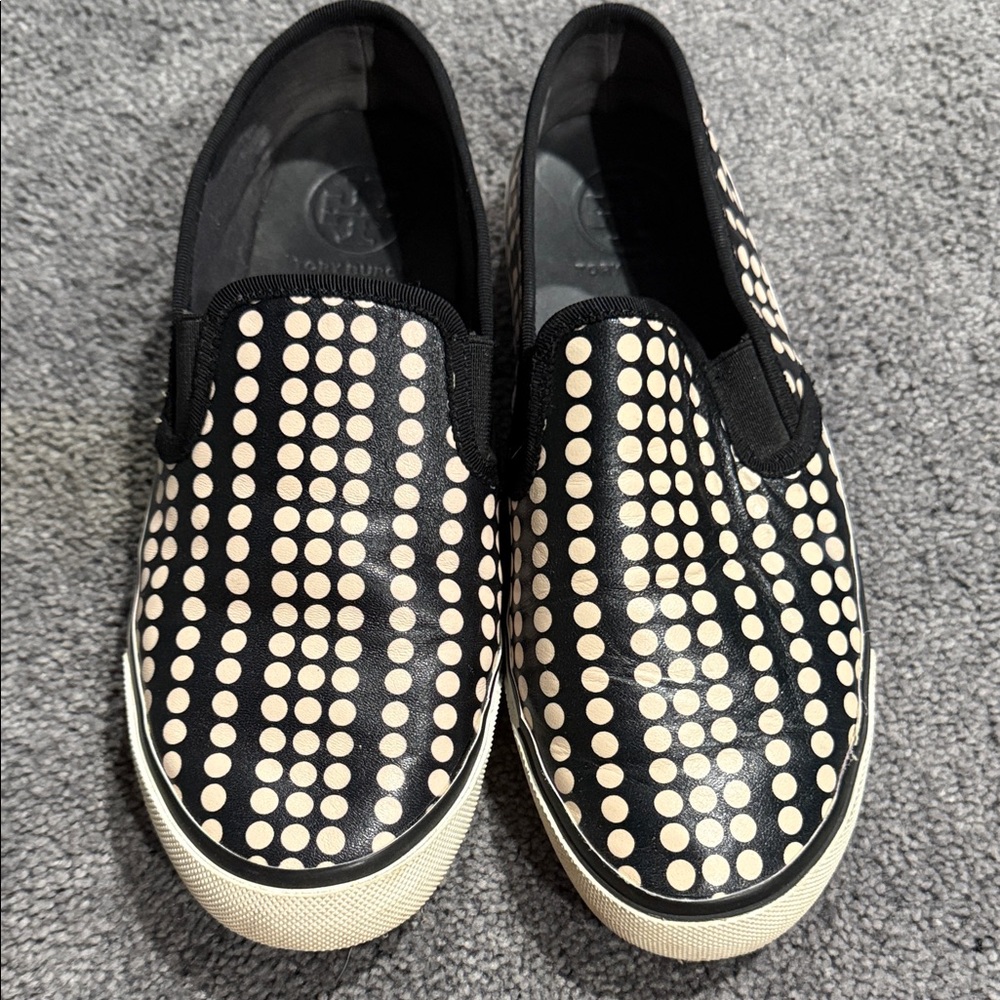 Tory Burch Black and Cream Sneakers